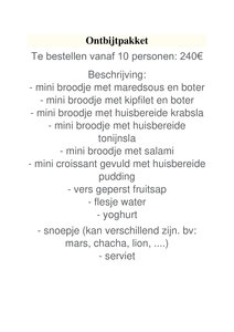 ontbijt pakket