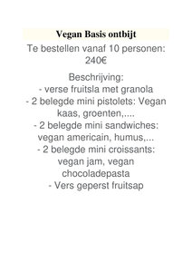 Vegan Basic ontbijt
