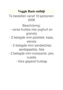 Veggie Basic ontbijt