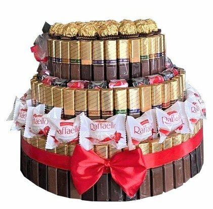 Luxe snoep cirkel Ferrero Rocher chocolade mix - 3 Lagen