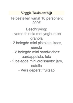 Veggie Basic ontbijt