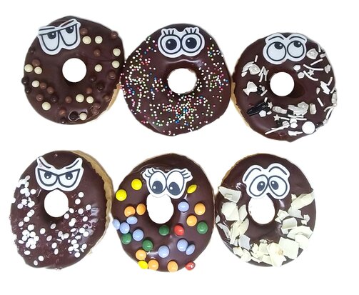 Funny eyes donut box - dark