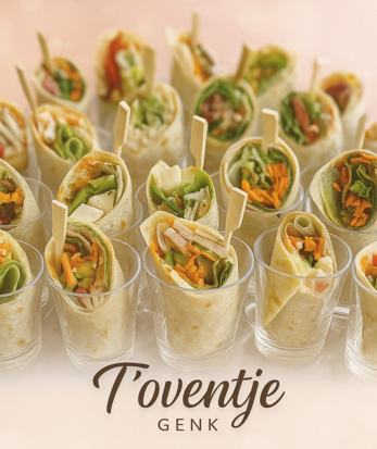 Pistolets/ sandwiches met luxe beleg en groentjes